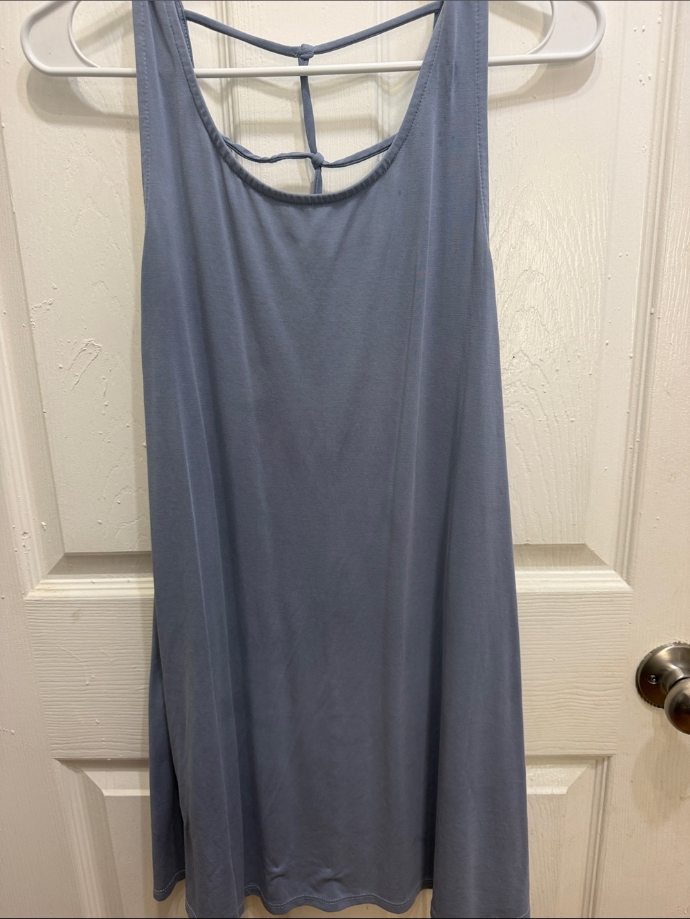 Alya Sleeveless Mini Dress in Dusty Blue